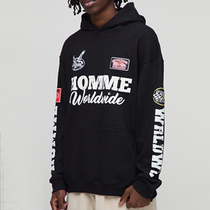 Sweat à capuche personnalisé pour homme avec impression graphique DTF, pull-over OEM streetwear, sweat-shirt à capuche décontracté à manches longues pour homme - Product Image 2