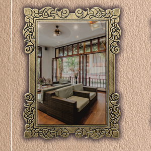 Espejo Decorativo de Baño con Ranura en V, Montado en la Pared, con Reflejo Nítido, Diseño Artístico para Bodas Modernas, de la India - Product Image 6