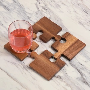 Luxury Solid Wood <b>Coaster</b> <b>Set</b> Durable Table Protection Mats for Cups Mugs and Glasses At cheap Price - Product Image 2
