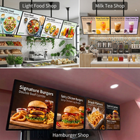 Boîte à lumière LED rotative personnalisée pour menu, haute luminosité, durable, affichage publicitaire éclairé, rétro-éclairé pour les restaurants de restauration rapide