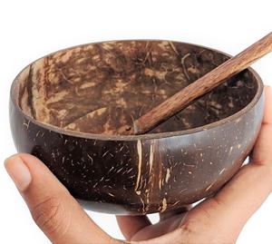 ชุดชามมะพร้าวออร์แกนิกแบบเรียบง่ายสไตล์เวียดนาม ชามมะพร้าวธรรมชาติพร้อมช้อน ใช้แล้วทิ้ง ขนาด 13-16 ซม. ของตกแต่งบ้าน คริสต์มาส - Product Image 1