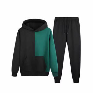 Offre Spéciale – Survêtement Designer Unisexe à Blocs de Couleurs Bicolores avec Logo Personnalisé – Ensemble Deux Pièces Oversize pour Homme – Taille S - Product Image 1