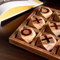 Nouvelle Arrivée Tic Tac Toe Jeu en Bois Jeux de Divertissement pour Adultes et Enfants Stratégie de Conseil Amusante à Prix Abordable Fabriqué en Inde
