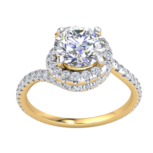 Venta Directa de Fábrica, Anillos de Oro Sólido de 10K con Diamante Cultivado en Laboratorio con Certificación IGI, Clásico VVS1 de 1.45 Quilates, para Compromiso y Boda - Product Image 1