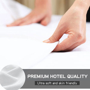 Plain White <b>Comforter</b> <b>Set</b> Soft Breathable Eco-Friendly Durable Cotton with Matching Pillow Covers for Home Hotel Guest Room - Product Image 2