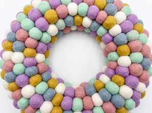 Guirnalda de Bolas de Fieltro de Lana Pastel, Hecha a Mano, Ecológica, con Pompones, Decoración para Puerta Infantil, Personalizada, Venta al Por Mayor - Product Image 5