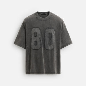 T-shirts personnalisés pour hommes en coton, style streetwear, coupe oversize, col rond côtelé, avec patch brodé, épaules tombantes, t-shirt vierge épais pour hommes - Product Image 4