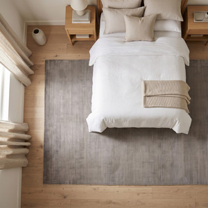 Tapis DECORDEC écologique antidérapant gris ivoire à micro-rayures, tissé à la main, style minimaliste, pour salon et hôtel - Product Image 3