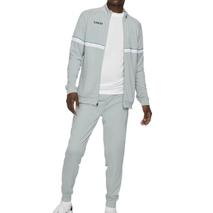 Vêtements de sport de haute qualité pour hommes ensemble de survêtement deux pièces à motif solide fermeture à glissière personnalisée pour le jogging d'hiver coupe régulière prix de gros - Product Image 1