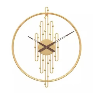 Horloge murale ronde grande en métal, style Art déco antique, avec pendule mécanique et cadre en métal, pour la décoration de la maison - Product Image 3