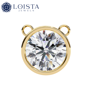 Custom Lab Grown Diamond Chain 14k Gold Round Shape D VVS Lab Diamond <b>Stone</b> Pendant Necklace - Product Image 2