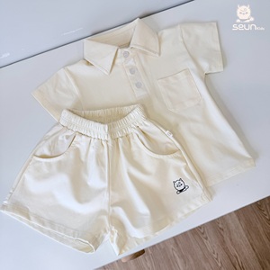ชุดเสื้อโปโลและกางเกงขาสั้นเด็ก SeunKids ผ้าฝ้าย ระบายอากาศได้ดี เหมาะสำหรับฤดูร้อน ราคาโรงงาน - Product Image 1