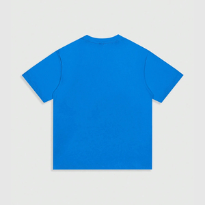 T-shirt imprimé pour homme, bleu, manches courtes, style streetwear, col rond, coupe classique, jersey en coton, design Never Fade Away - Product Image 3