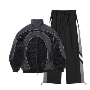 Custom Plus Size Nylon Jogging Suit Zip up Windbreaker <b>Jacket</b> Tracksuit Customized Streetwear Fashion Polyester Nylon Tracksuits - Product Image 5