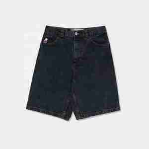 Shorts en jean baggy de marque pour hommes, infroissables, avec imprimé délavé à l'acide et strass, coupe droite - Product Image 6