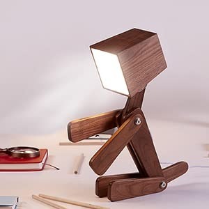 Lampe de Chevet LED Portable Rechargeable en Bois en Forme de Chien, Design Animal Mignon, Idéale pour Chambre d'Enfant et Salle d'Étude - Offre Spéciale - Product Image 6