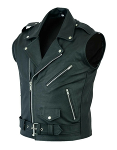 Comfortable Men's Genuine Leather <b>Vest</b> with Covered Button Closure Breathable Casual Outerwear for Winter Fashion - Product Image 1