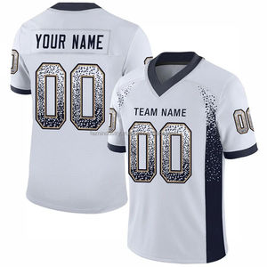 เสื้อฟุตบอลผ้าโพลีเอสเตอร์แบบแห้งเร็วเสื้อฟุตบอลอเมริกันออกแบบโลโก้ได้ตามต้องการ - Product Image 3
