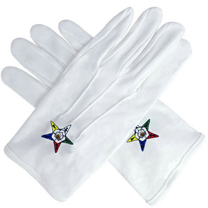 Gants en coton blancs avec broderie d'étoiles colorées, longueur poignet, respirants, usage quotidien, style décontracté printemps-automne - Product Image 3