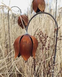 Simple iron Plant Stakes With Copper Tags For Herb Labeling Garden Use - Product Image 5