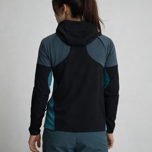 Veste coupe-vent pour femme, légère, en polyester tissé et élasthanne, fermeture éclair, vêtements de sport décontractés, vêtements d'extérieur à capuche, coupe-vent - Product Image 5
