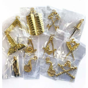 เครื่องประดับทองคำสำหรับพิธีกรรมเมสัน - จี้ประดับปกเสื้อสำหรับเมสัน  เครื่องประดับเมสันแบบนุ่ม  เครื่องประดับเมสัน - Product Image 1