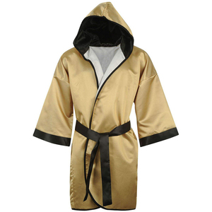 Robe de boxe personnalisée pour équipe de combat, en satin de haute qualité, à capuche, tenue d'entrée durable pour événements de boxe - Product Image 6