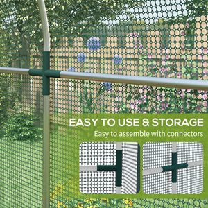 Gabbia per colture in acciaio zincato verde 4FT X 8FT con porta con cerniera per protezione frutta (impermeabile e resistente ai raggi UV) - Product Image 5