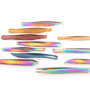 Pinzas para Cejas de Acero Inoxidable Curvas y Inclinadas con Agarre Perfecto, Diferentes Colores, Ligeras, Ecológicas, Precisión Profesional para Salón - Product Image 3