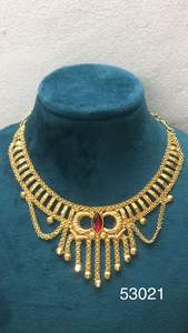 Conjunto de Collar Étnico Tradicional Indio con Zirconia, Joyería Nupcial y Festiva, Chapado en Oro sobre Cobre, Modelo 53015 - Product Image 5