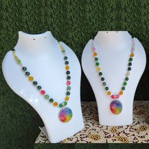 สร้อยคอทองเหลืองคุณภาพพรีเมียมประดับลูกปัดสไตล์ชาติพันธุ์ รูปทรงหยดน้ำและหัวใจ ทำด้วยมือ ประดับด้วยหินแท้ สำหรับผู้หญิง แฟชั่นทันสมัย เหมาะสำหรับงานคริสเตียน - Product Image 2