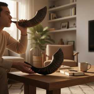 UO Craft Authentique Shofar en Corne de Bœuf Casher Entièrement Poli, Corne à Souffler Traditionnelle Naturelle Respirante pour Rosh Hashanah et Yom Kippur - Product Image 2