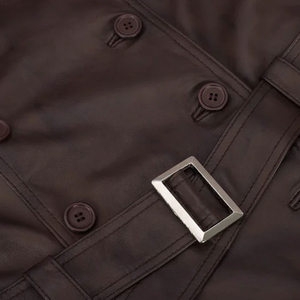 Chaqueta de Mujer de Piel de Oveja Marrón, Impermeable, Transpirable y Ecológica, con Botones al Frente, Manga Larga, Cuello y Relleno de Poliéster - Product Image 5