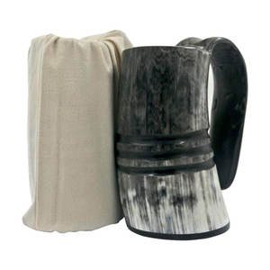 Jarra de cuerno natural Vikinga para beber vino o cerveza, tazas únicas perfectas para fiestas, bodas y otras celebraciones. 2026 - Product Image 2