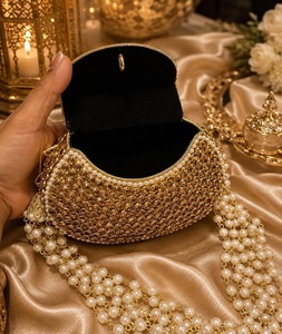 Mini Bolso de Mano Kundan de Latón, Chapado en Oro, Hecho a Mano, Personalizado, para Eventos Nocturnos, con Cierre de Diamantes, para el Día de San Valentín - Product Image 5