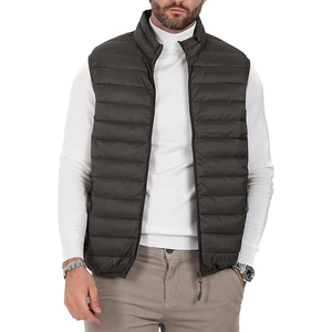 2026 Men Sleeveless Quilted Gilet Dark Grey Ultralight Packable Puffer Core <b>Warmer</b> Wholesale OEM - Product Image 1