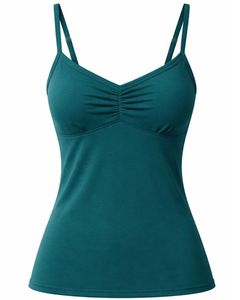 Débardeur Femme Vert Teal Coupe Ajustée Bretelles Réglables Extensible Décontracté Basique Été Confortable Quotidien - Product Image 2