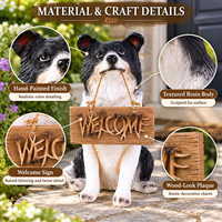 Décorations d'extérieur pour chiens en résine, personnalisables OEM, panneaux de bienvenue, statues d'animaux pour collections, vente en gros