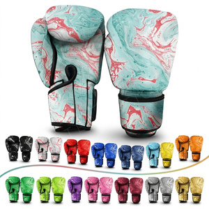 Guantes de Boxeo con Diseño Moderno y Patrón Impreso para Entrenamiento y Sparring, Guantes Profesionales de Piel Sintética para Kickboxing y Boxeo - Product Image 1