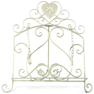 Support de livre en fer forgé de style royal, couleur blanche, pour la décoration de la maison, du bureau ou du salon - Product Image 1