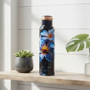 Ensemble de bouteilles de bière en cuivre imprimé, cadeau design, design classique, étanche, grande capacité, compatible lave-vaisselle et micro-ondes, bouchons à poussoir - Product Image 3