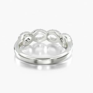 Anillo de Boda de Diamante Cultivado en Laboratorio con Corte Redondo, Estilo Único de Media Eternidad, para Mujer, Marca RITZIN - Product Image 3