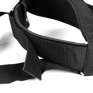 Harnais de cou rembourré en néoprène épais de 88 cm, réglable à 360°, avec chaîne et sangles de maintien sous le menton, idéal pour l'entraînement de musculation de qualité supérieure - Product Image 3