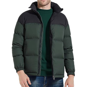 Blouson matelassé épais pour homme, color-block, chaud, pour l'hiver et le ski, avec col montant et fermeture éclair frontale, conception personnalisée OEM - Product Image 3