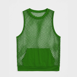 เสื้อกล้ามตาข่ายผู้ชายแบบเรียบสีพื้น ระบายอากาศได้ดี ราคาโรงงาน ขายส่ง - Product Image 4