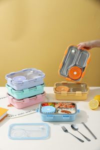 Stainless Steel Lunch <b>Box</b> with Soup <b>Container</b> 4 Compartment BPA Free Leak Proof Bento <b>Box</b> for Kids - Product Image 3