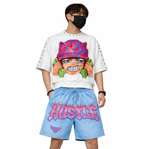 Ensemble deux pièces graphique tendance pour homme, style streetwear, idéal pour l'été, le quotidien, la mode hip-hop et le style de vie urbain - Product Image 3