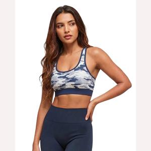 Women's Solid High <b>Support</b> Adjusted-straps Sports Bra Scoop Neck Racerback Breathable Spandex/Nylon Workout <b>Crop</b> <b>Top</b> - Product Image 6