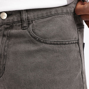 Shorts Bermuda en Coton Gris pour Homme, Taille Mi-Haute, Fermeture Boutonnée, Style Décontracté, Tissu Toile Lavée Respirant, Idéal pour l'Été - Product Image 6