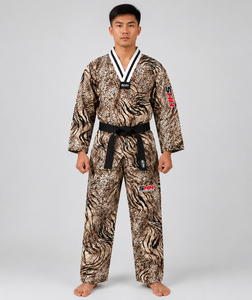 Uniforme de Taekwondo 2026 pour Homme Adulte – Motif Léopard Imprimé par Sublimation – Ceinture Noire – Tenue d'Arts Martiaux - Product Image 1